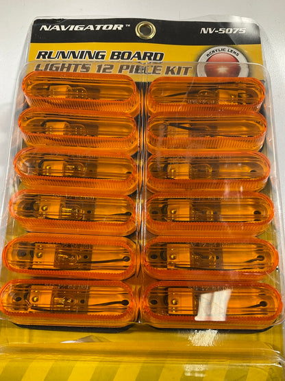 Pilot NV5075 Amber Running Board Light - 3-1/2'' X 1'' - 12 Piece Kit