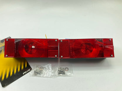 (2) Pilot NV5078 Red Rectangular Surface Mount Submersible Combo Trailer Lights