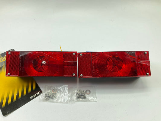 (2) Pilot NV5078 Red Rectangular Surface Mount Submersible Combo Trailer Lights