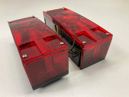 (2) Pilot NV5078 Red Rectangular Surface Mount Submersible Combo Trailer Lights