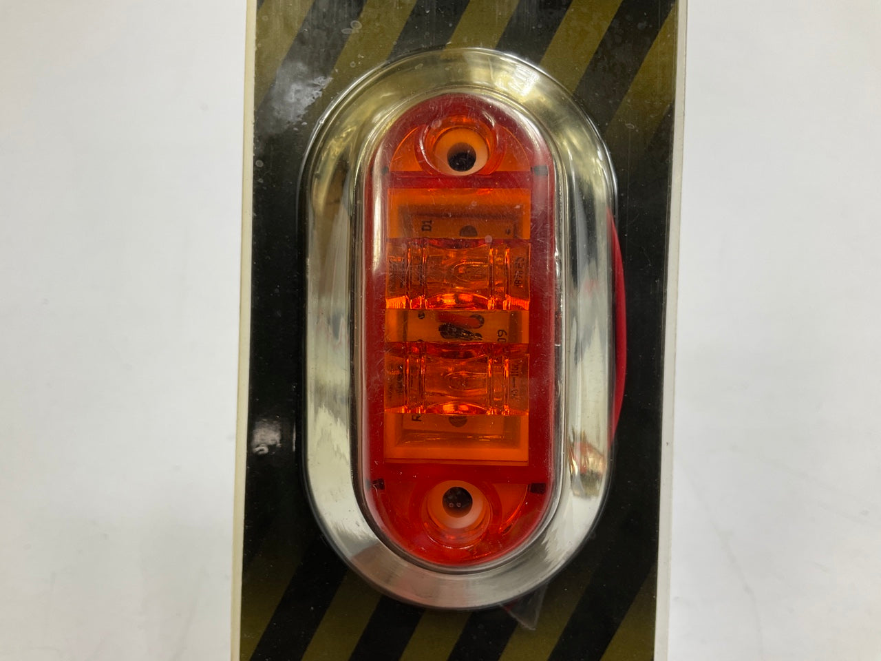 (5) Pilot NV5181A Amber LED Oval Marker Clearance Light Chrome Bezel 2.6'' X 1''