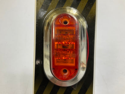 (5) Pilot NV5181A Amber LED Oval Marker Clearance Light Chrome Bezel 2.6'' X 1''