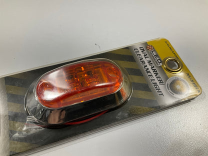 Pilot NV5181A Amber LED Oval Marker Clearance Light, Chrome Bezel, 2.6'' X 1''