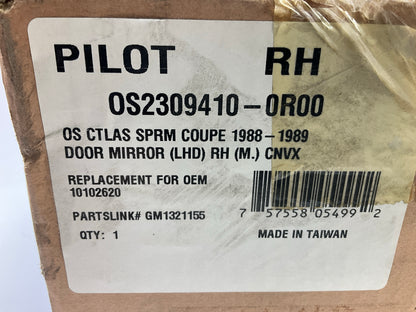 Pilot OS2309410-0R00 Right Manual Mirror - 1990-1995 Oldsmobile Cutlass Supreme