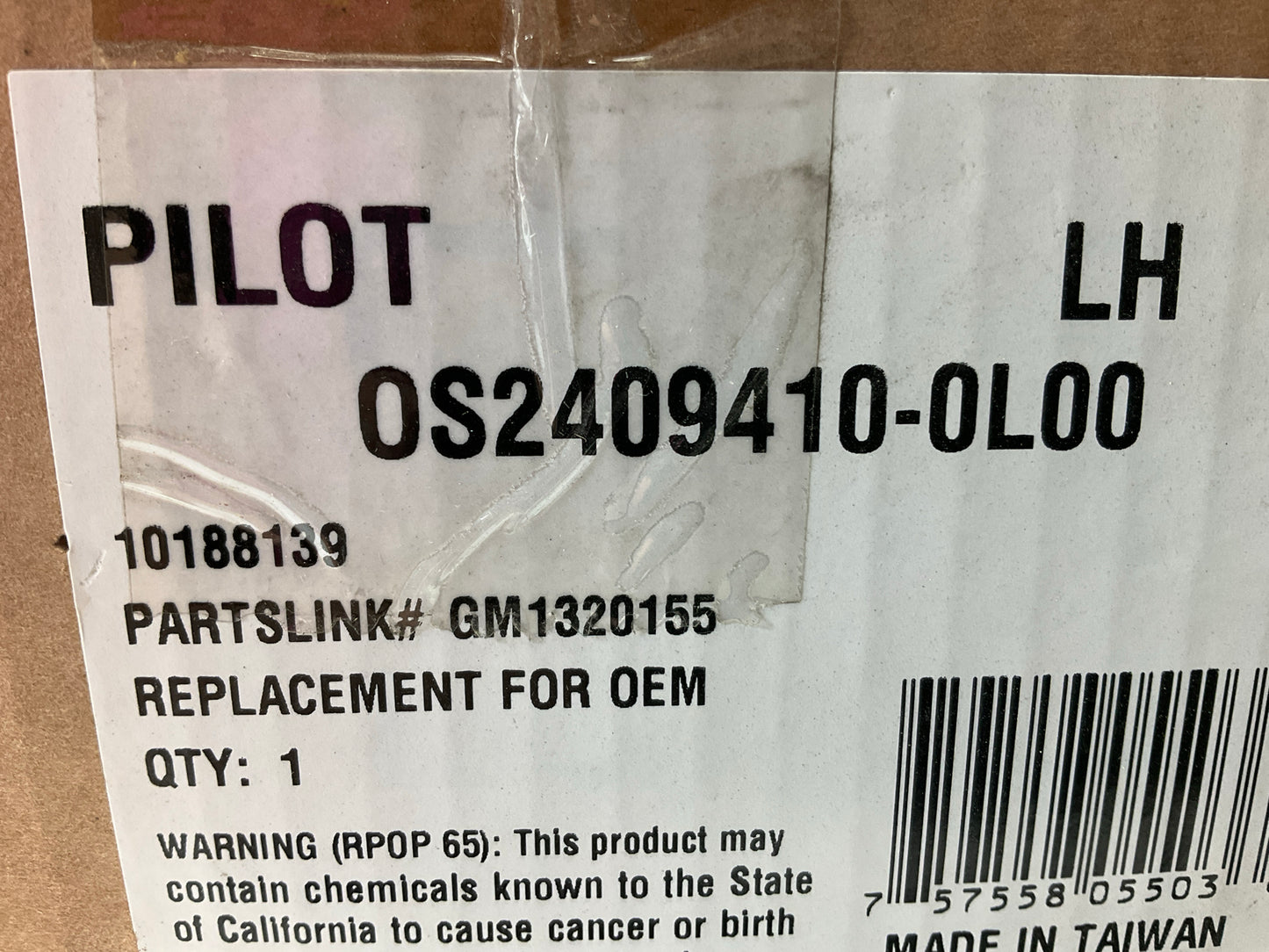 Pilot OS2409410-0L00 Left Manual Mirror For 1990-1995 Oldsmobile Cutlass Supreme
