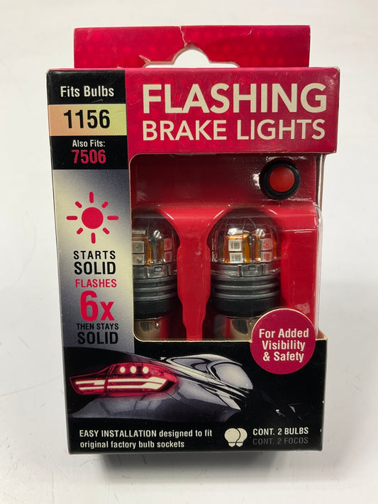 Pilot P25-IL115615RB Flashing RED Brake Light Bulb, 2 PC, For 1156, 7506 Bulbs