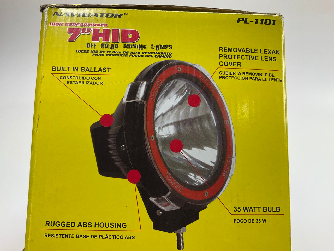 Pilot PL-1101 7'' Round HID Off-Road Work Light 35 Watts LED Lamp