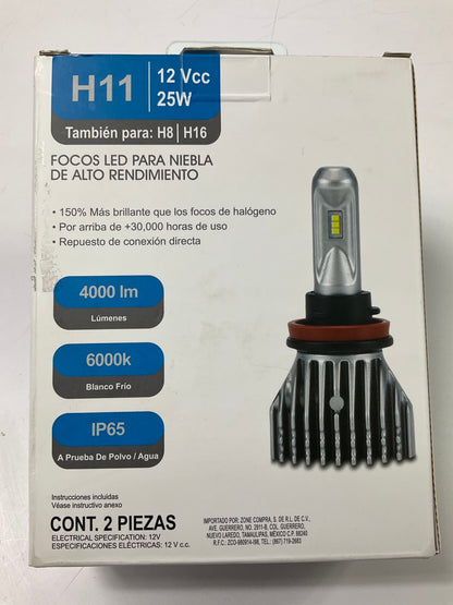 Pilot PL-H11 High Performance H11 LED Fog Light / Driving Light Bulbs, PAIR