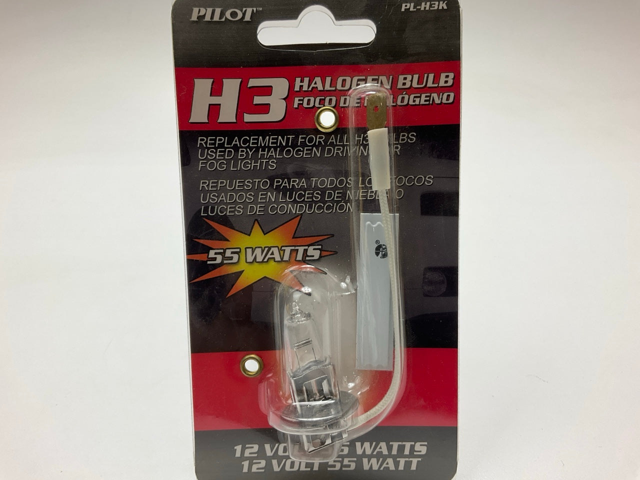 Pilot PL-H3K H3 Halogen Replacement Fog Light Lamp Bulb, 12V, 55 Watt