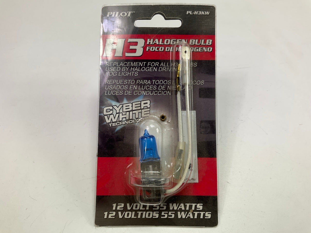 Pilot PL-H3KW  Halogen HID White Fog Lamp Light Bulb, H3 12v, 55 Watts