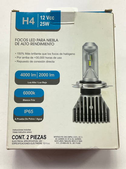 Pilot H4 LED Fog Light Bulb, 2PC 6000K, 12V 25W, 30,000HRS