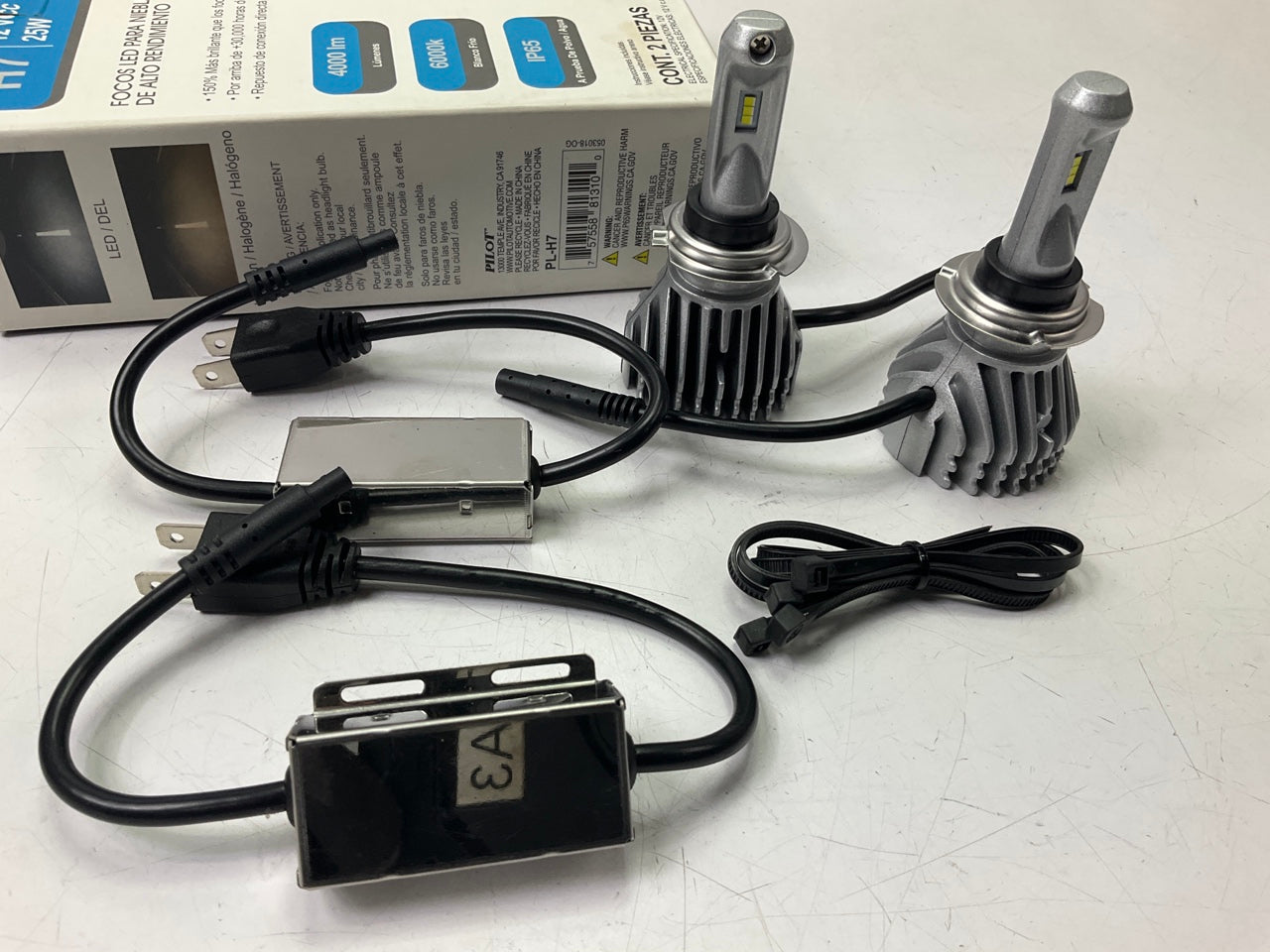 Pilot PL-H7 H7 LED Fog Lamp Fog Light Bulbs, 12V/25W, 30,000HRS, 2 PC 6,000K