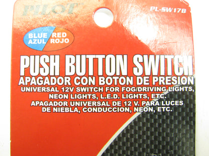 Pilot PL-SW17B Universal ON-OFF Black Push Button Switch W/ Blue-Red L.E.D.