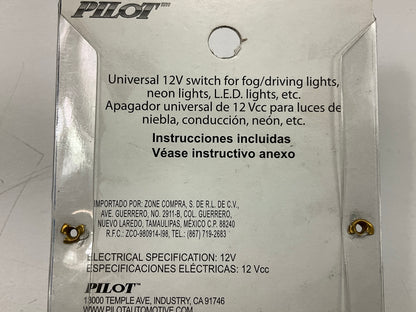 (10) Pilot PL-SW1X Universal Billet Toggle Switch (Red LED, 12V) ON-OFF Switch