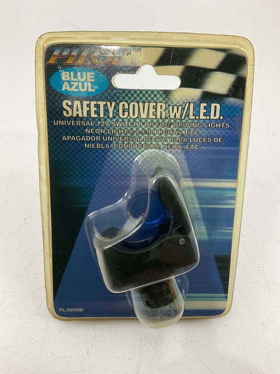 Pilot Automotive PL-SW58B Safety Cover Push Button Switch With Blue LED