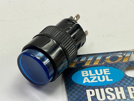 Pilot PL-SW60B Push Button Blue LED On/Off Switch, 12 V