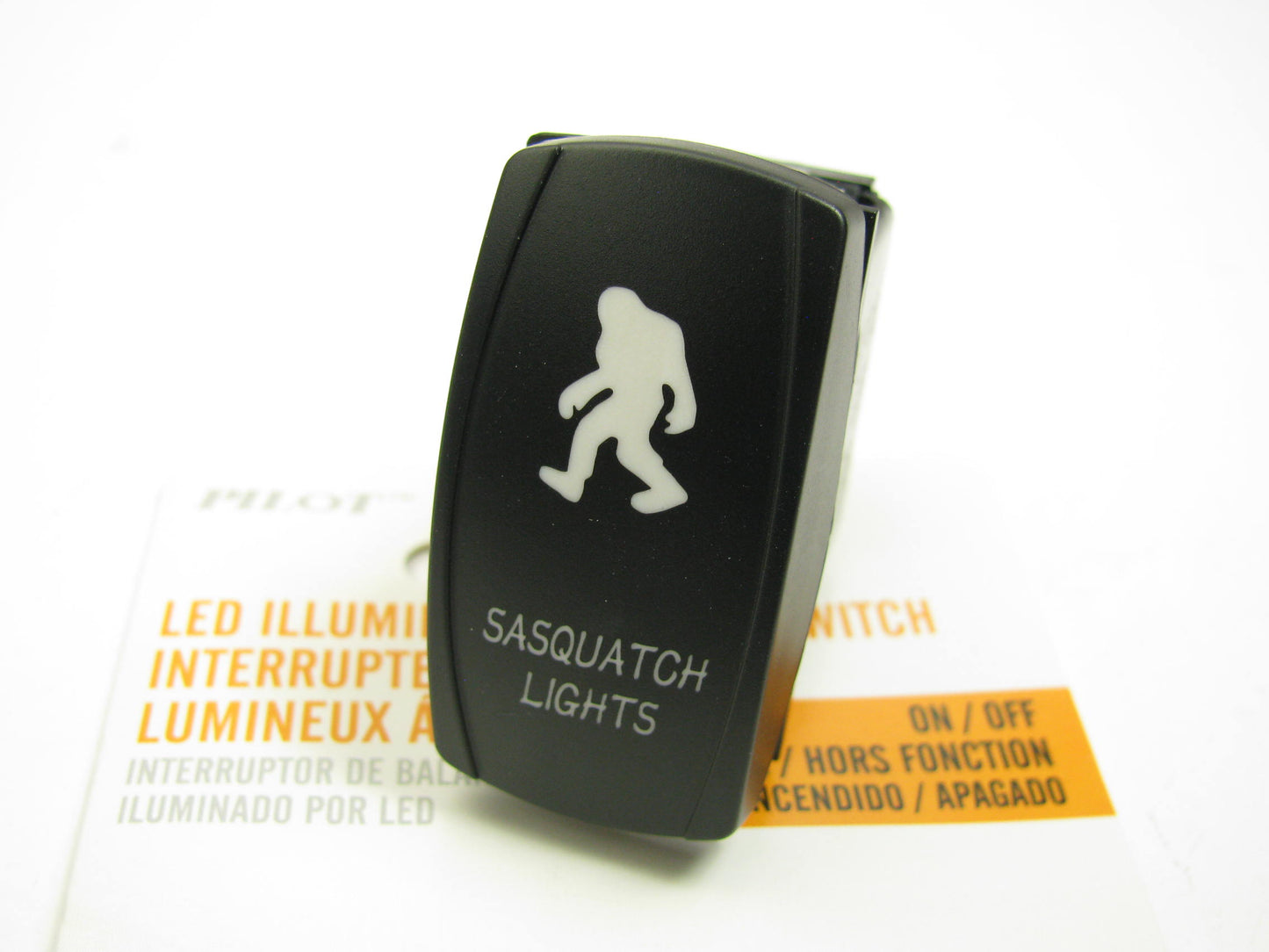 Pilot PL-SW67B Blue LED Illuminated Rocker ON-OFF Switch ''SASQUATCH LIGHTS''