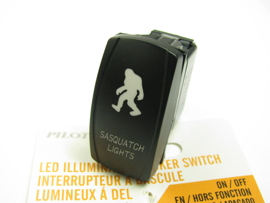 Pilot PL-SW67W Universal 12V White LED Rocker Switch ''SASQUATCH LIGHTS'' ON-OFF