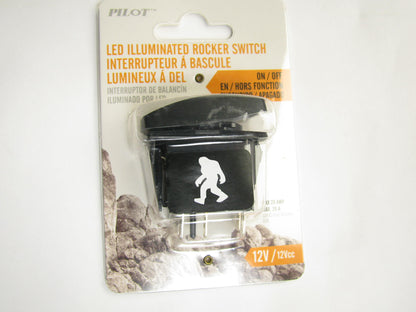 Pilot PL-SW67W Universal 12V White LED Rocker Switch ''SASQUATCH LIGHTS'' ON-OFF