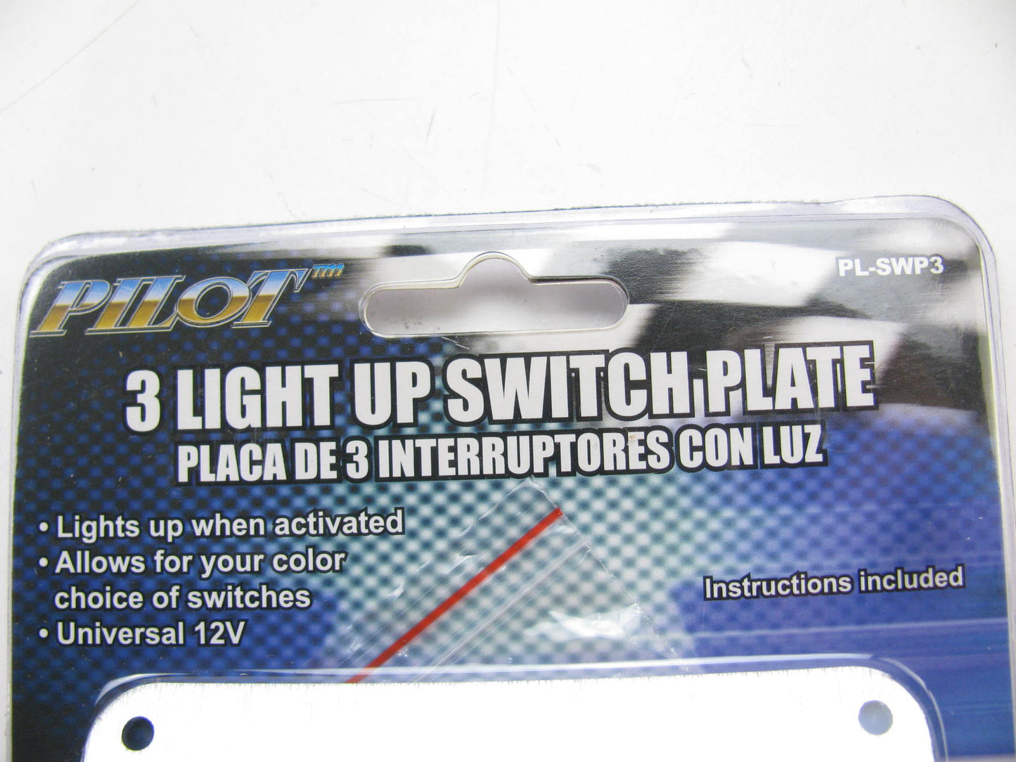 Pilot PLSWP3 Triple Switch Mount Bezel Panel For 1/2'' Dia., Red Indicator Lights