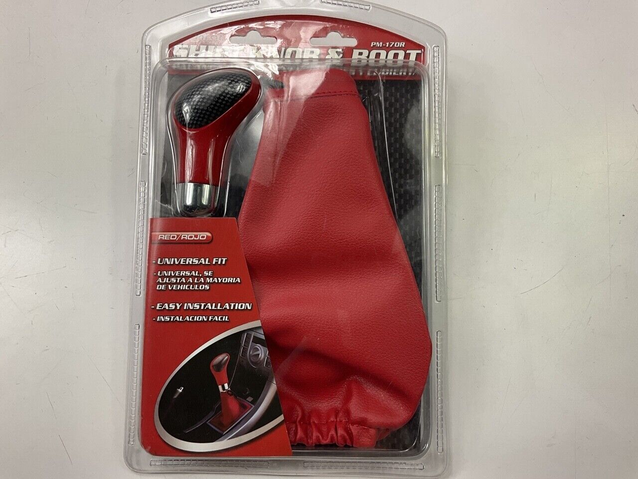 Pilot PM-170R Manual Transmission Shift Knob & Boot Kit Red,  Universal Fit