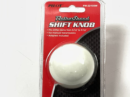 Pilot PM-22105W White Cue Ball Shift Knob For Manual (Stickshift) Transmission