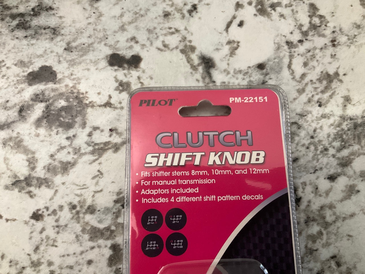 Pilot PM-22151 Manual Trans Shift Knob For Shifter Stems 8mm, 10mm, And 12mm