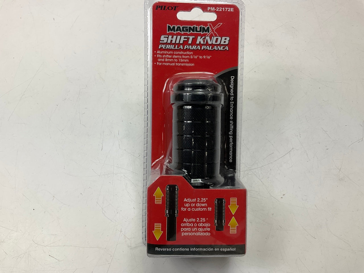 Pilot PM-22172E Manual Transmission Aluminum Gear Shift Knob, 5/16'' To 9/16''