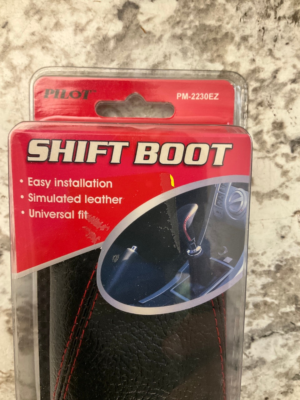 Pilot Automotive PM-2230EZ Manual Trans. Black Shift Boot With Red Stitching