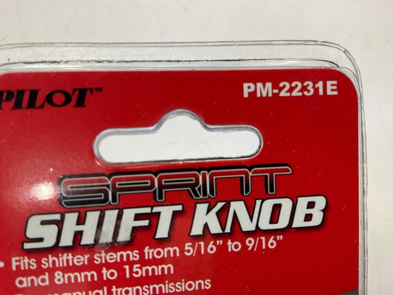 Pilot PM-2231E Manual Transmission Shift Knob, For 5/16'' To 9/16'' W/ Adapters