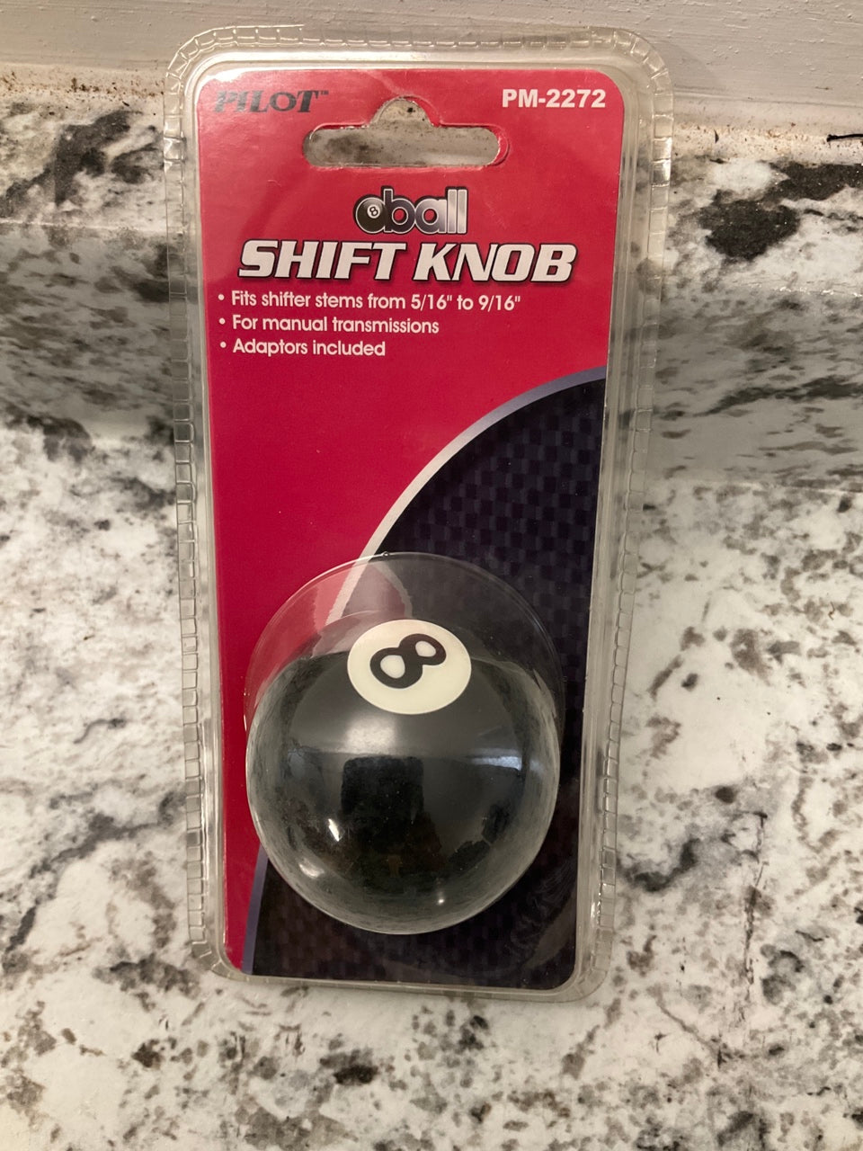 Pilot PM-2272 8-Ball Manual Transmission Shifter Knob For 5/16'' To 9/16'' Stem