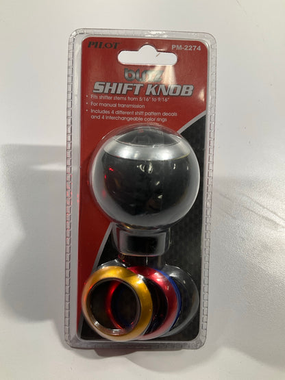 Pilot PM-2274 Manual Trans Shift Knob, For 5/16'' - 9/16'', W/ 4 Color Rings