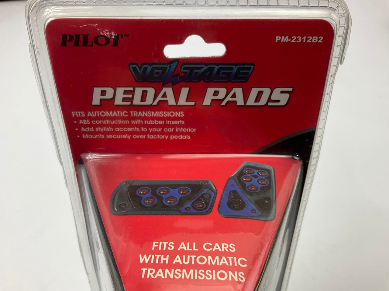 Pilot PM2312B2 Voltage Pedal Pad Cover Set For Automatic Transmission Black/Blue