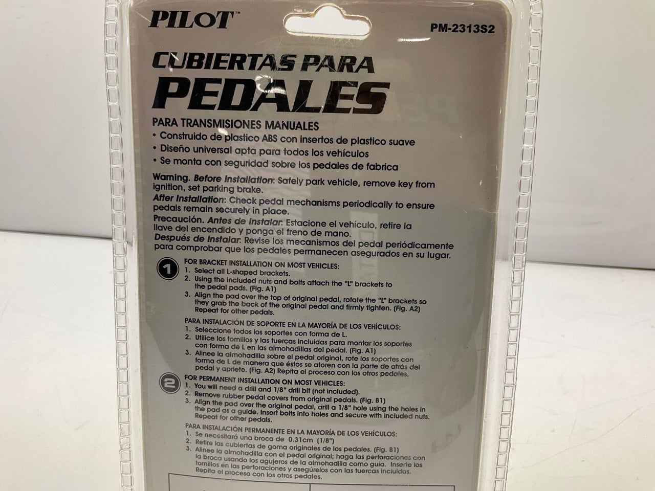 Pilot PM-2313S2 Universal Manual Transmission Pedal Pads, Black & Gold