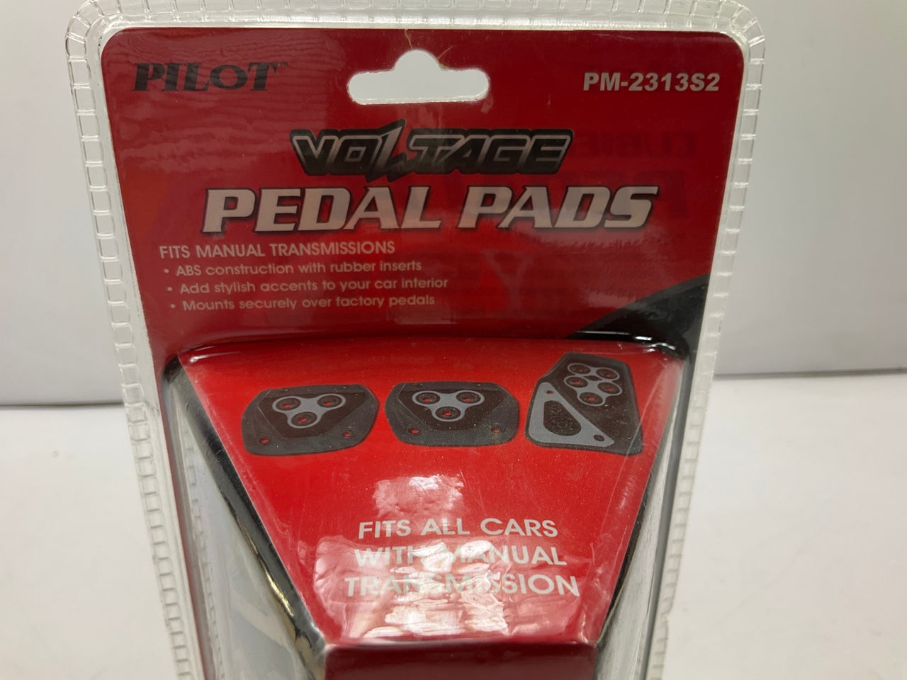 Pilot PM-2313S2 Universal Manual Transmission Pedal Pads, Black & Gold