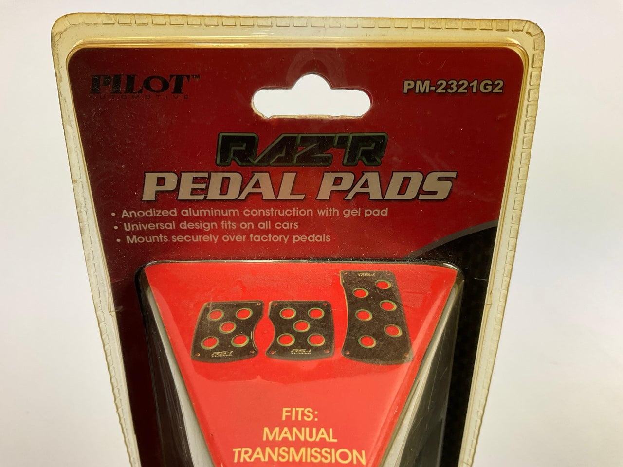 Pilot PM2321G2 Universal Manual Transmission Anodized Aluminum Pedal Pads W/Gel