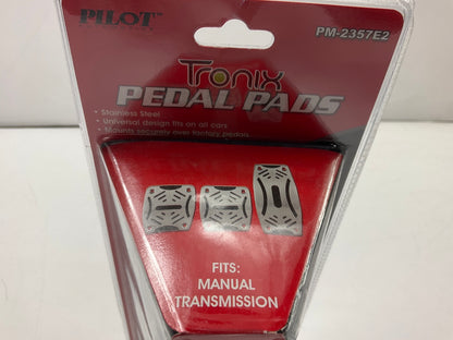 Pilot PM-2357E2 Universal Manual Transmission Stainless Pedal Pads