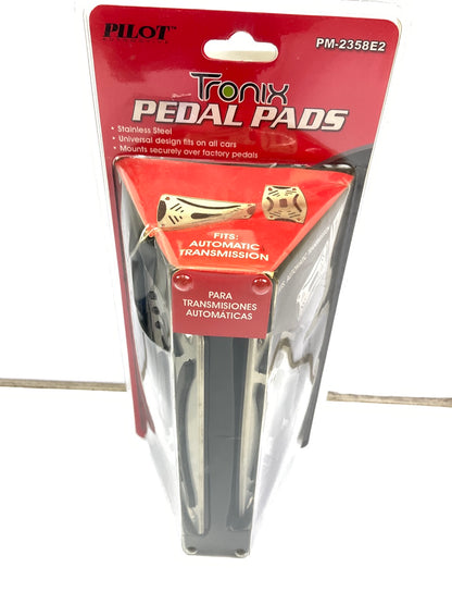 Pilot PM-2358E2 Tronix Aluminum Automatic Pedal Pad Set, Auto. Pedal Covers