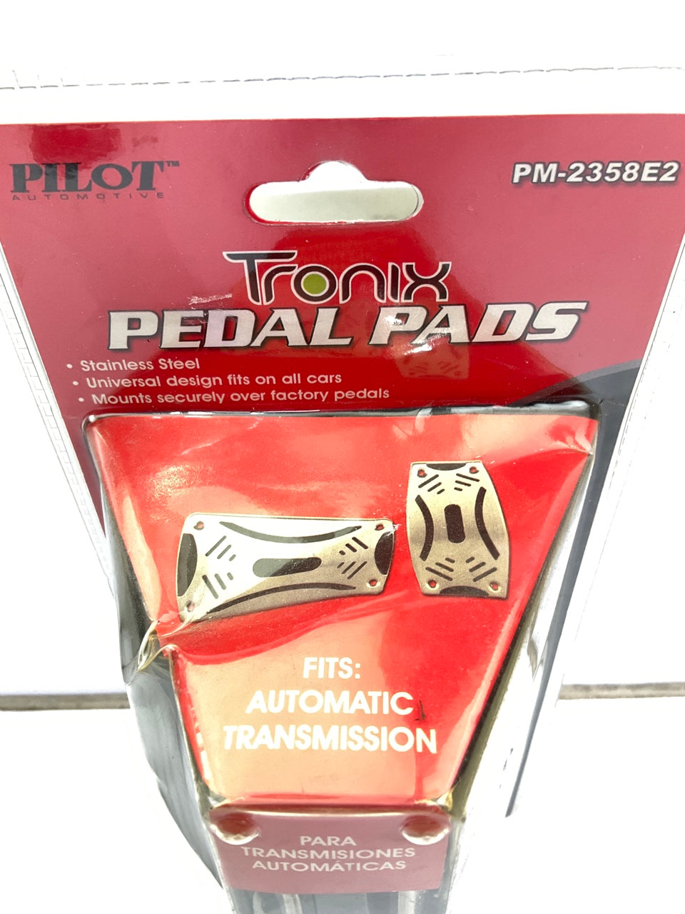 Pilot PM-2358E2 Tronix Aluminum Automatic Pedal Pad Set, Auto. Pedal Covers