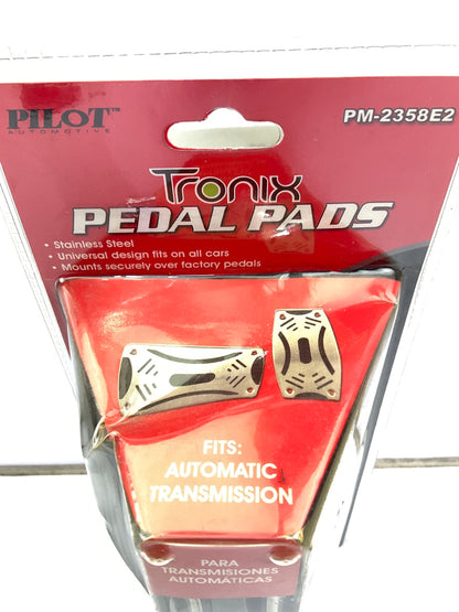 Pilot PM-2358E2 Tronix Aluminum Automatic Pedal Pad Set, Auto. Pedal Covers
