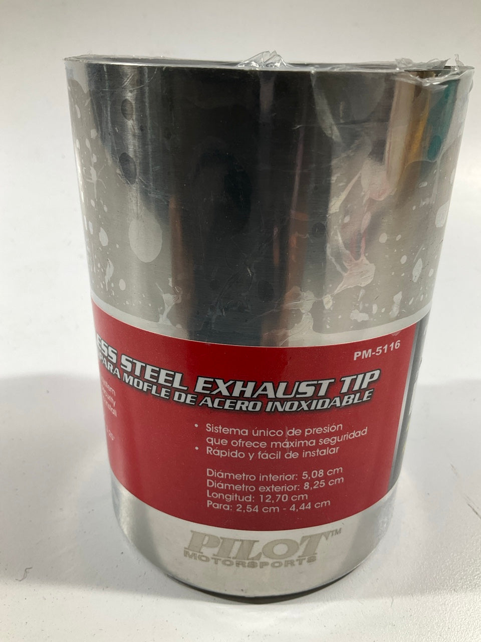 Pilot PM-5116 Stainless Steel Exhaust Tip, 5''x3.25''x2'', For 1''-1.75''