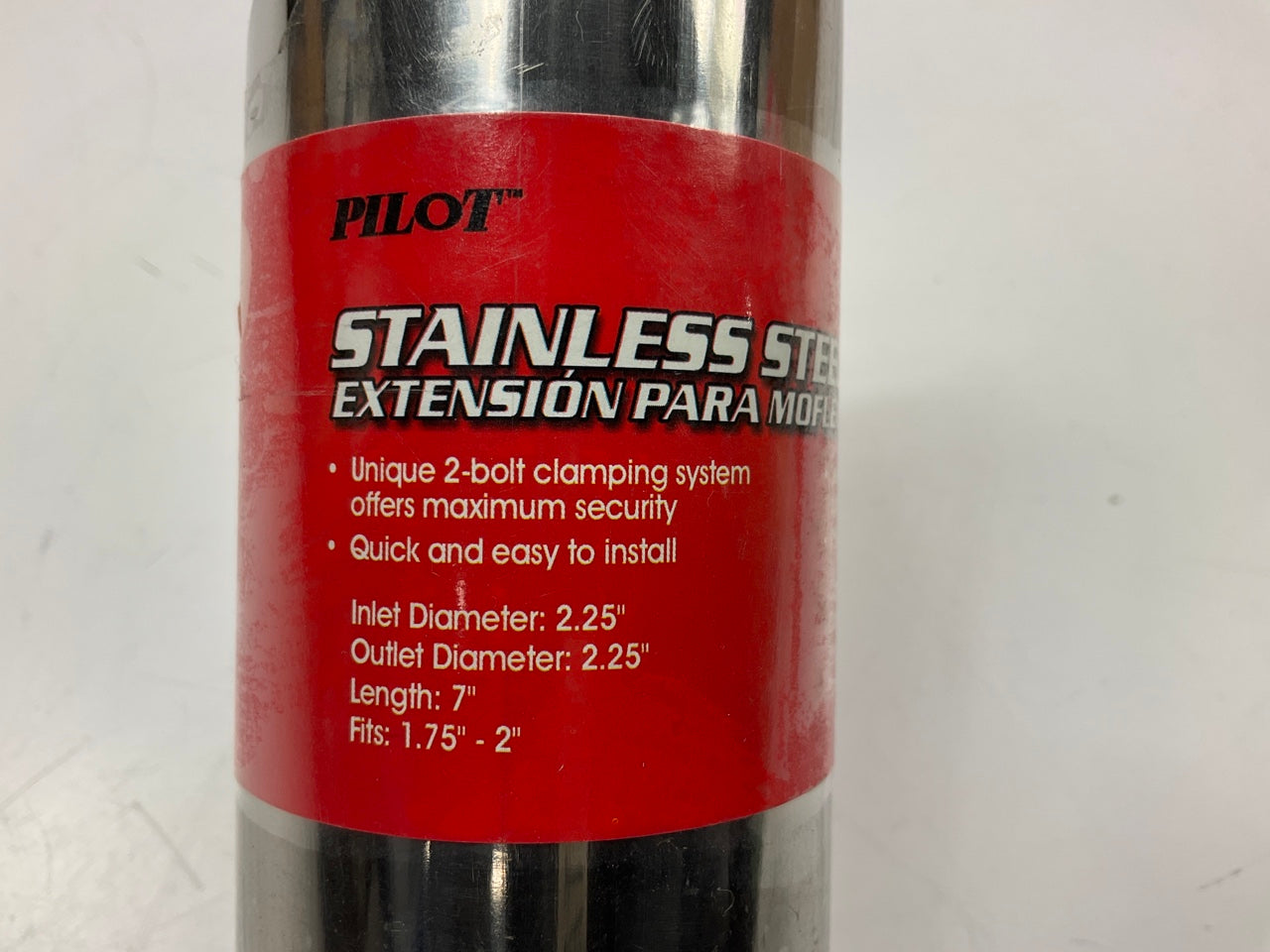 Pilot PM-5120 Stainless Steel Exhaust Tip, Slant Cut, Bolt-On, For 1.75'' To 2''