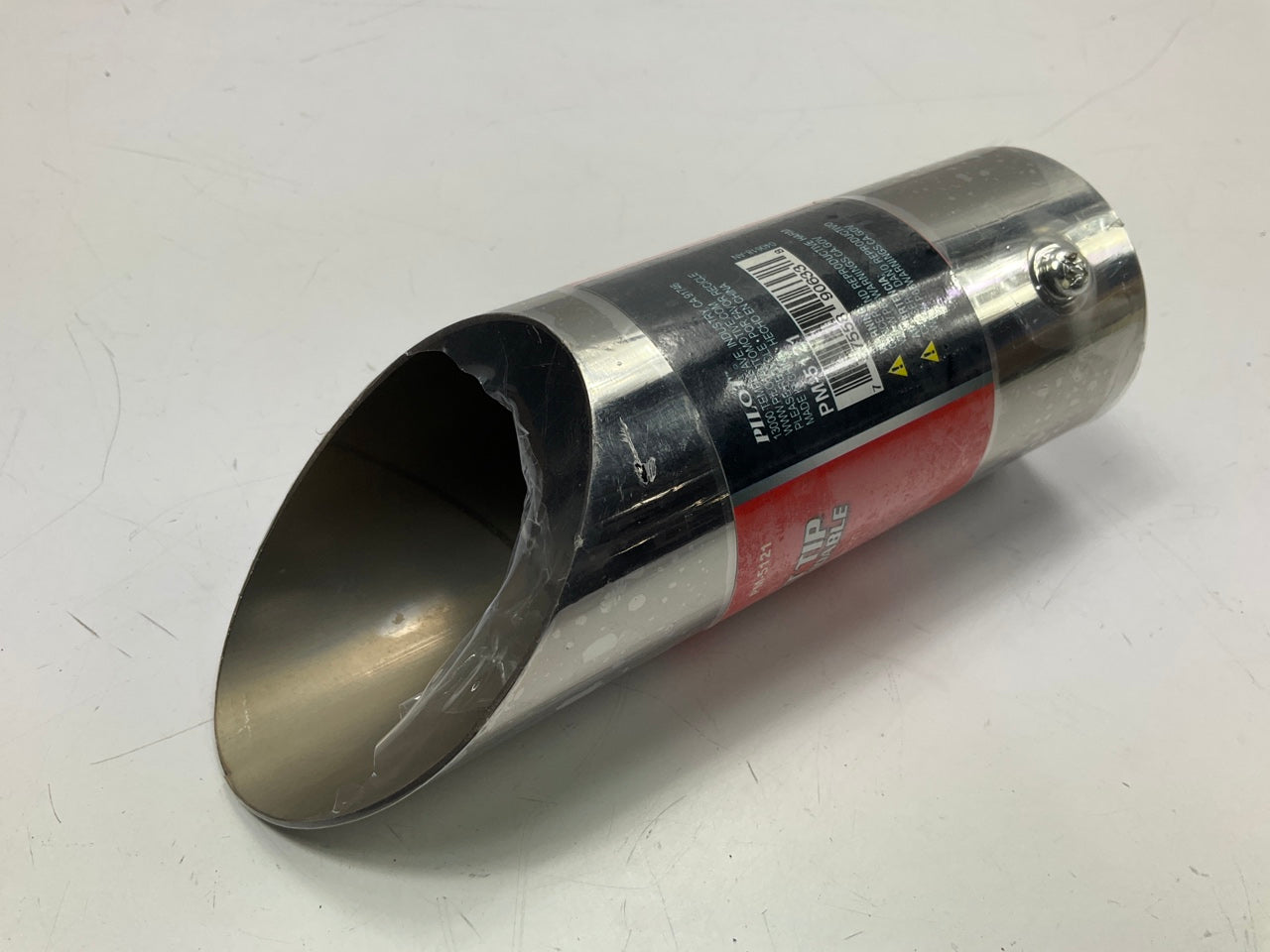 Pilot PM5121 6'' Stainless Steel Exhaust Tip, Slant Cut, 1-3/4''-2-1/8''
