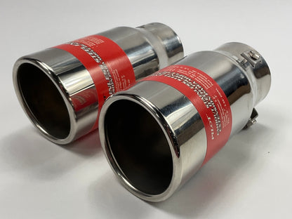 (2) Pilot PM5127 Stainless Bolt-on Exhaust Tips, 3'' Outlet, For 1.5''-2.25'' Pipe