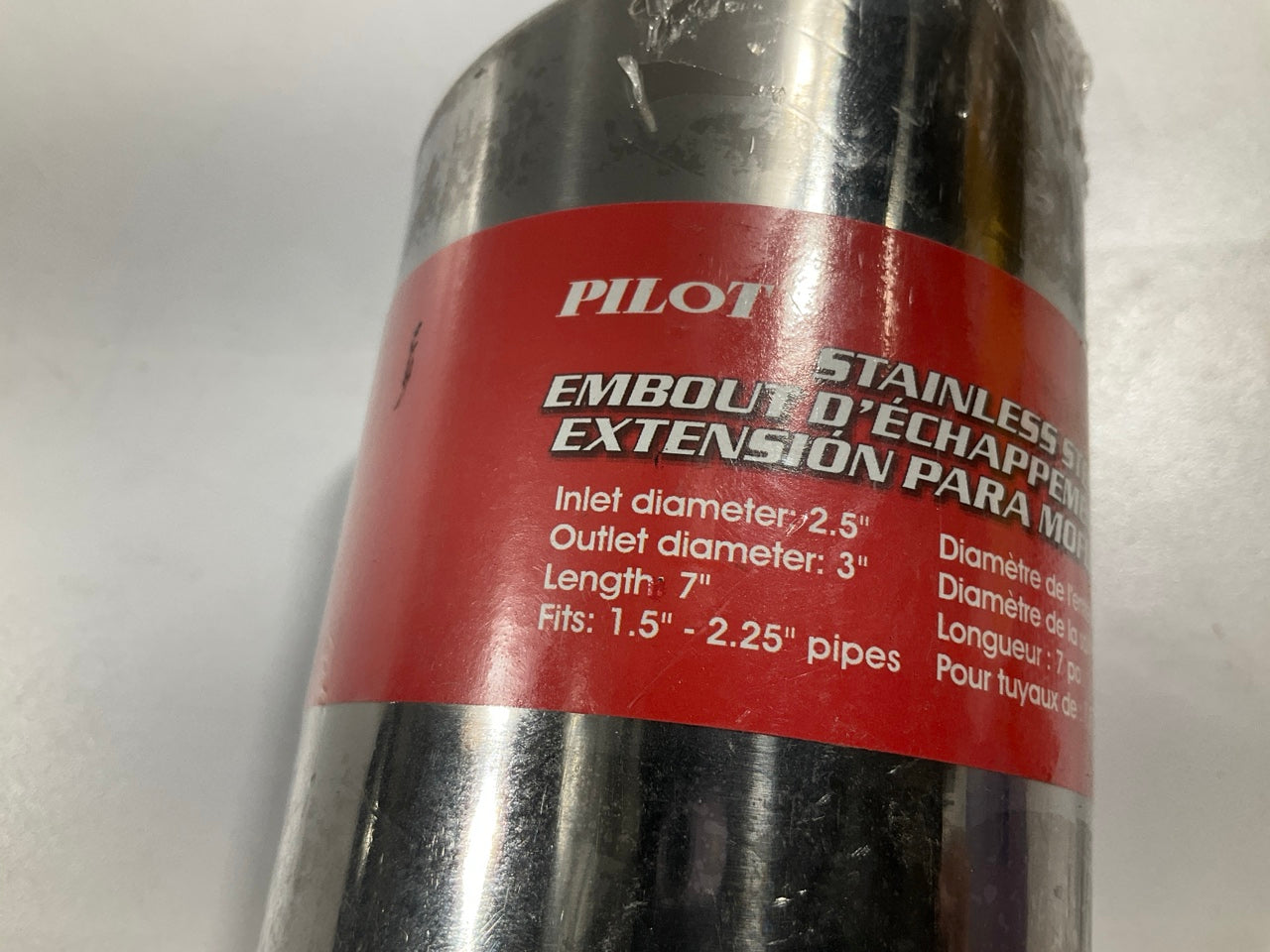 Pilot PM5127 Stainless Steel Bolt-on Exhaust Tip, 3'' Outlet, For 1.5''-2.25'' Pipe