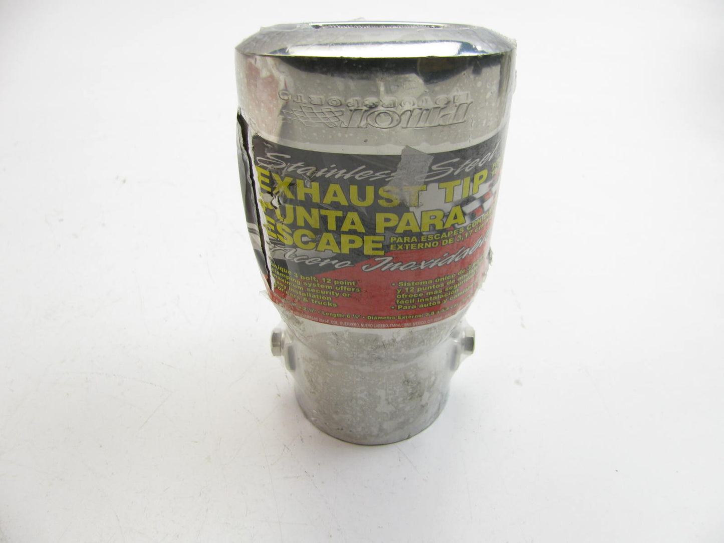 Pilot PM-572A Universal Squared Rolled Exhaust Tip - 2-1/4'' Diameter X 6'' Long