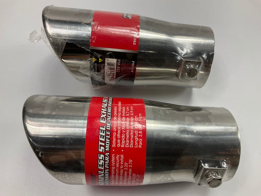 (2) Pilot PM582 Stainless Steel Bolt-on Exhaust Tips, 2.75'' Outlet, 1.5-2'' Pipe