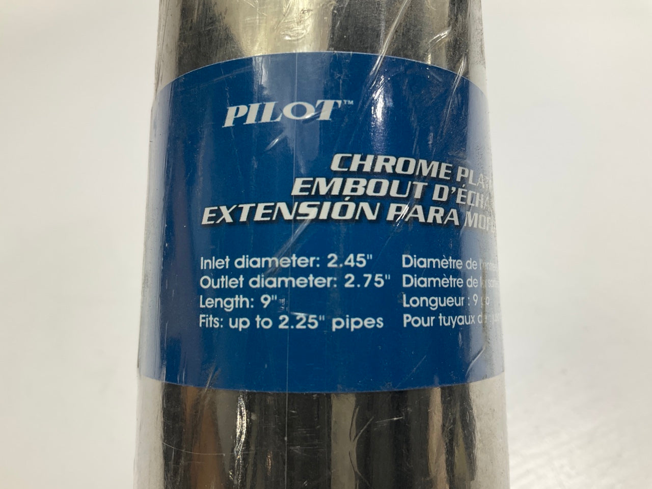 (2) Pilot PMZ-007 Chrome Exhaust Tip For Up To 2-1/4'' Exhaust Pipe