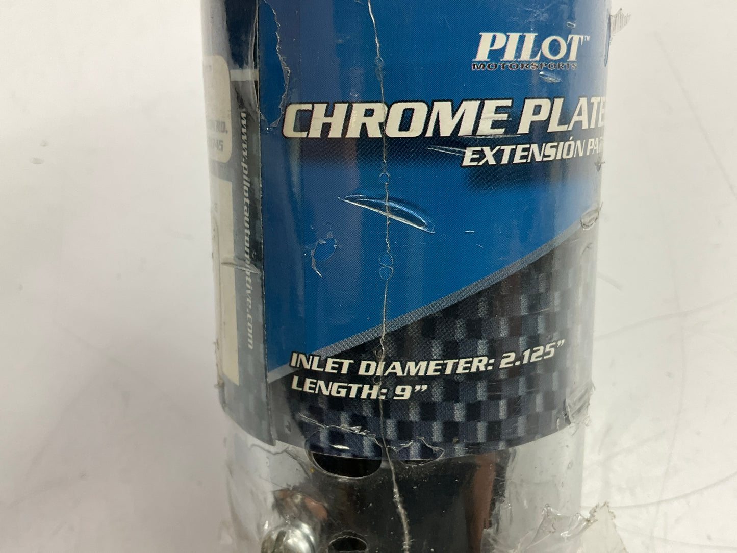 Pilot PMZ-008 Chrome Plated Exhaust Extension Tip 2-1/8'' Inlet X 9'' Length