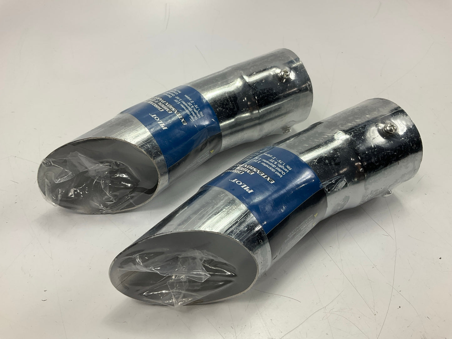 (2) Pilot PMZ020 Chrome Exhaust Tip 8.25'' Long, For 1.75'' To 2'' Exhaust Pipe